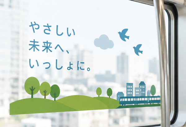 窓ガラスに貼ったウォールステッカー